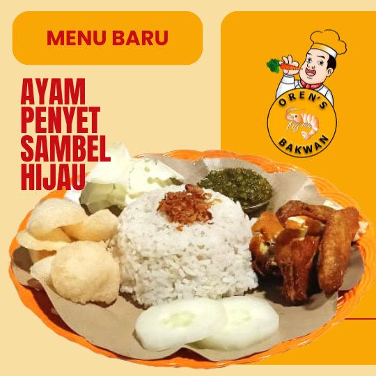 Ayam Penyet Sambel Ijo + Nasi - Gambar 1